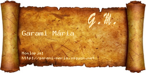 Garami Mária névjegykártya